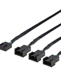 Deltaco PWM-tuulettimien jakaja, 4-pin uros -> 3x 4-pin naaras