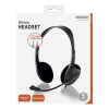 Deltaco Stereo headset, 2x 3.5mm, mikrofoni & äänensäätö, 2,5m johto, musta