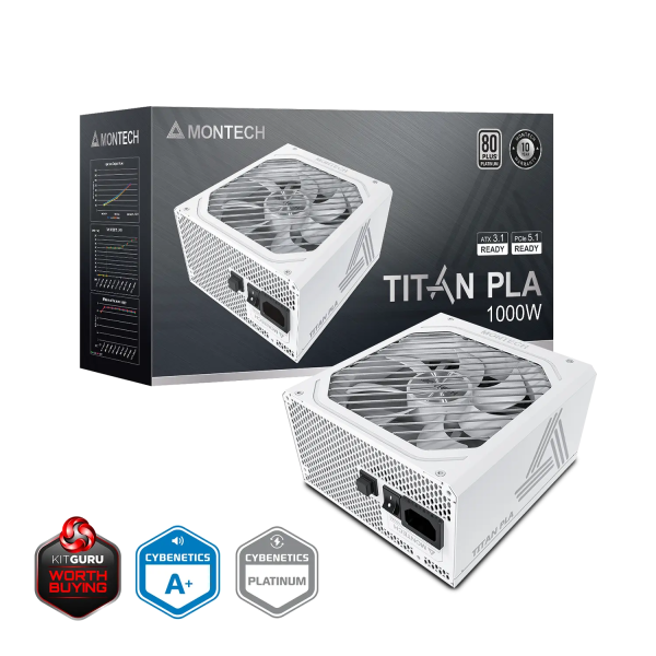 Seasonic Montech TITAN PLA 1000W ATX3.1 PCIe5.1 virtalähde, 80 Plus Platinum