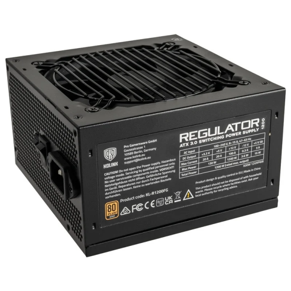 Kolink 1200W ATX3.0 PCIe 5.0 ATX virtalähde, 80 Plus Gold, musta - Image 3