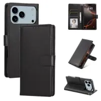 Smartte Apple 18 Pro / 17 Pro monitoiminen 3 korttipaikan nahkainen suojakotelo (musta)