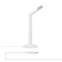 Smartte SF-950 120° kääntyvällä päällä varustettu 3,5 mm:n studiomikrofoni, johdon pituus: 1,3 m, PC- ja Mac-yhteensopiva (suorat lähetykset, karaoke jne.) (valkoinen)