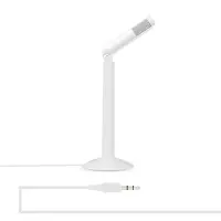 Smartte SF-950 120° kääntyvällä päällä varustettu 3,5 mm:n studiomikrofoni, johdon pituus: 1,3 m, PC- ja Mac-yhteensopiva (suorat lähetykset, karaoke jne.) (valkoinen)