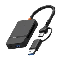 Smartte ADS-316 SD / TF / MS / CF / TPC / USB3.0 Type-C + USB-A monitoimikortinlukija. MicroSD / CompactFlash