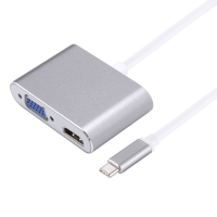 Smartte  USB-C / Type-C uros - VGA & HDMI naaras jakajasovitin (harmaa)